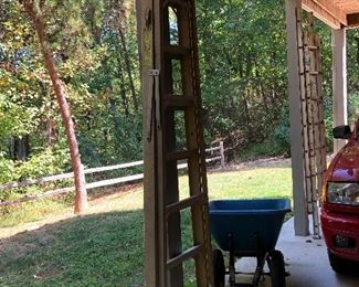 Two ladders, Jackson wheel barrow