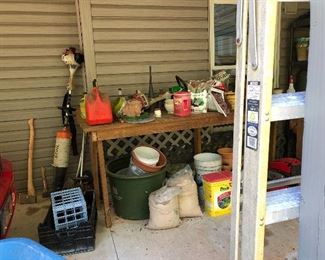 Outdoor tools, potting, garden, ladders...