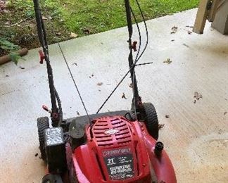 Troy Built mower 21"cut, electric start with charger/bagger