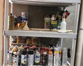 Misc assortment: paints, stains, Kilz2, shellac...