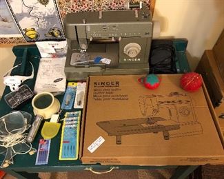 Singer HD110C commercial grade sewing machine, singer quilter table, magnifiers ...