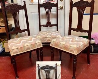 Great Mission style chairs, pictured are 3; There are three more matching chairs, six all together