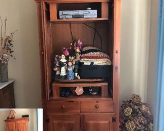 Pine TV cabinet with doors that slide and hide...