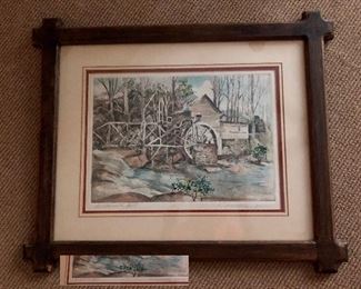 'Loudermilk Mill' picture in unique wood frame