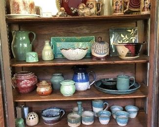 Pottery bowls, pitchers, mugs, jars, dishes....