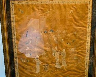 Framed oriental silk