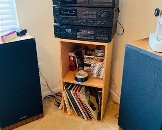 Kenwood Stereo system, record albums