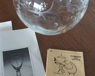 Vintage Kusak Crystal Jasmine pattern rose bowl