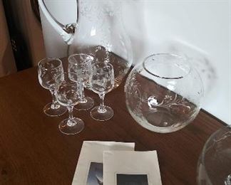 Vintage Kusak Crystal Jasmine pattern pitcher