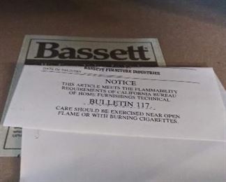 Bassett upholstered club chair