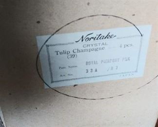 Signed Noritake ROYAL PIERPONT Pattern Crystal Stemware