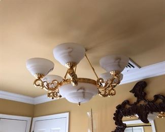 Chandelier w/ Alabaster Shades