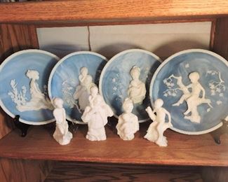 Avondale Melissa's family plates & matching figurines
