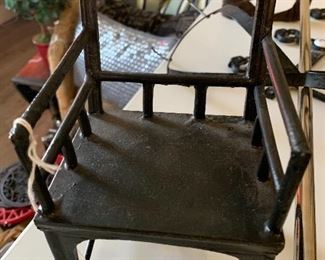 Mini wrought iron doll chair