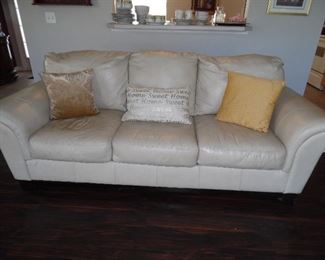 Real leather, cream,  Sofa