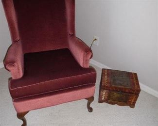 Velveteen Wing Back chair