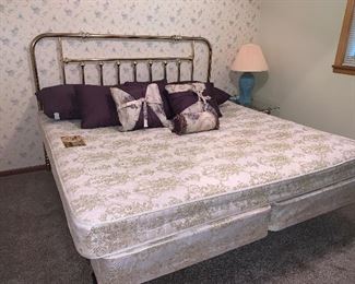 Brass king size bed with Orthopedic plus suer firm mattress 
