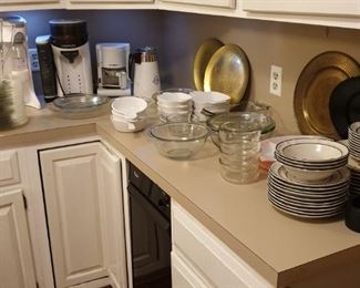 Pyrex, coffee makers, bowls etc