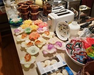 Kitchen items with gorgeous candles and vintage items