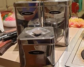 Vintage  trio kitchen canisters