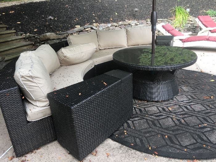 Frontgate table, sofas, side table