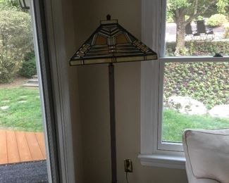 Stainted glass Arts Crafts style floor lamp