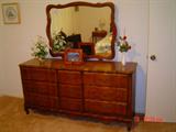 vintage stanley dresser and mirror.