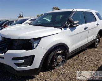208: 2017 Ford Explorer, White
Cold AC, power windows and mirrors Year: 2017
Make: Ford
Model: Explorer
Vehicle Type: Multipurpose Vehicle (MPV)
Mileage: 38477
Plate: {ENTER PLATE NUMBER HERE}
Body Type: 4 Door Wagon
Trim Level: Police
Drive Line: 4WD
Engine Type: V6, 3.7L; FFV
Fuel Type: Gasoline/E85
Horsepower:
Transmission:
VIN #: 1FM5K8AR4HGB55015
