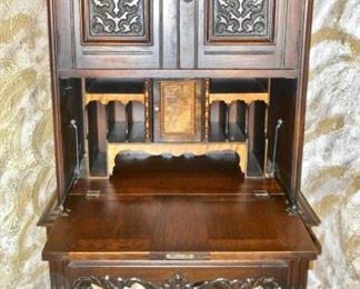 Carved Oak Secretary