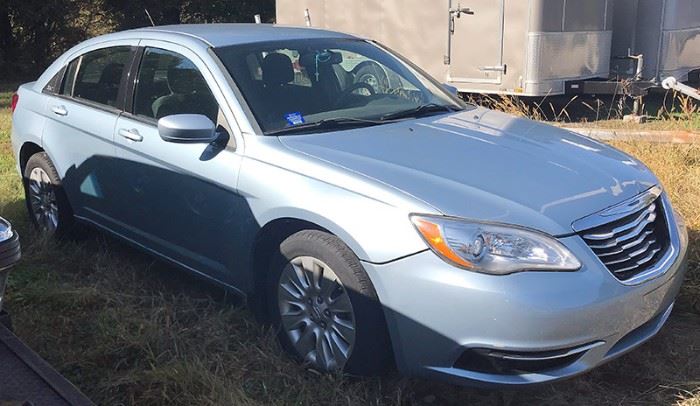 At 8PM: 2012 Chrysler 200 LX Sedan Estate Auto. VIN: 1C3CCBAB9CN176637
Vehicle Terms:  Vehicles are sold AS IS, in AS FOUND/ESTATE condition. - Minimum of 10% deposit due on day of auction (Cash, Check, VISA, MC, AmEx, or Debit). - Balance paid in full by Thursday following (Cash or Certified Bank Check ONLY).