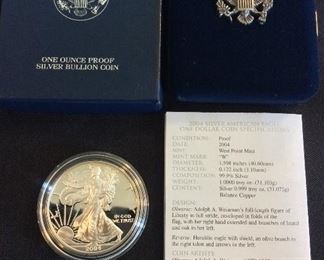 2004 American Eagle One Ounce Silver Proof Coin.