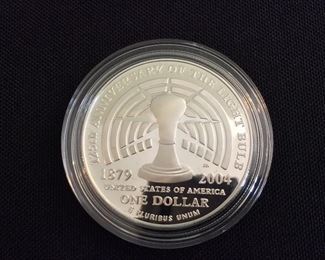 2004 Thomas Alva Edison Proof Silver Dollar. 