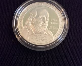 2006 Benjamin Franklin "Founding Father" Proof Silver Dollar.