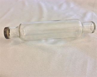 Vintage Glass Rolling Pin, 13" L.