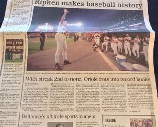 Cal Ripken Jr. 2,131 Consecutive Games, The Baltimore Sun. 
