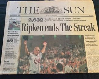 Cal Ripken Jr. 2,632 Consecutive Games, The Baltimore Sun. The Streak Ends.