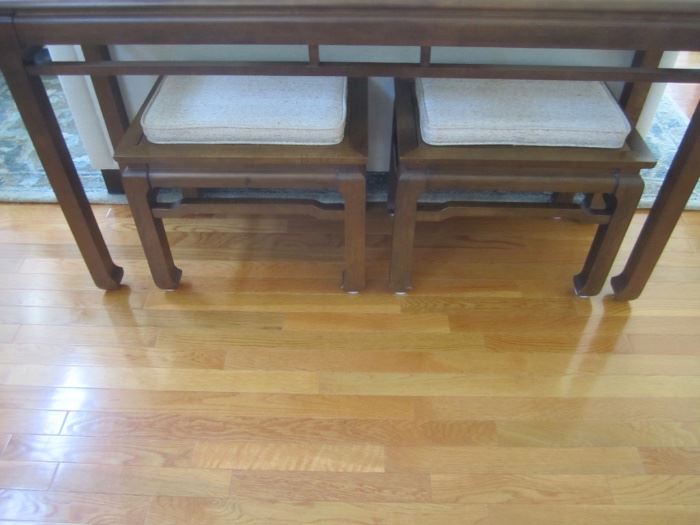 SOFA TABLE AND STOOLS