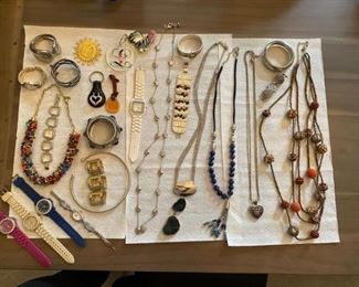 A ton of CHICOS jewelry, some BRIGHTON, custom designer and sterling silver.