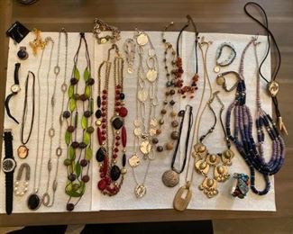A ton of CHICOS jewelry, some BRIGHTON, custom designer and sterling silver.