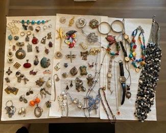 A ton of CHICOS jewelry, some BRIGHTON, custom designer and sterling silver.