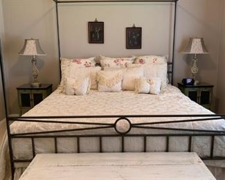 Canopy Bed, Rustic End of Bed Bench