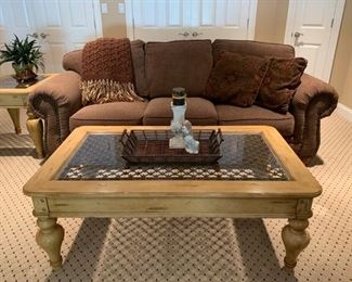 Rustic Two Piece End Table and Coffee Table Set