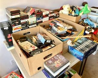 CD'S, VHS, CASSETTES, CHILDREN'S BOOKS, PUPPETS