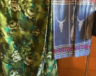 Vintage curtains and bedding.
