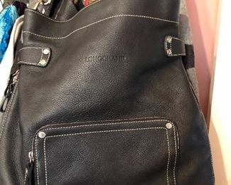 Longchamp leather crossbody expandable handbag