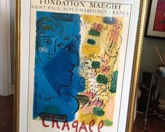 Chagall original lithograph poster with COA