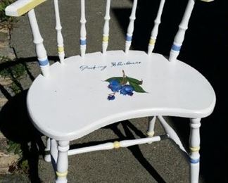 tbs handpainted chair Blueberry Picking