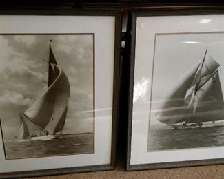 tbs pair framed sailboat photographs