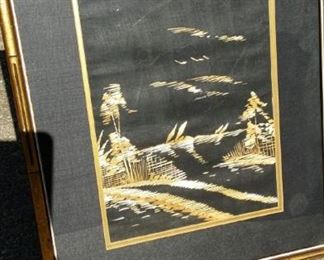 tbs gold thread on black fabric