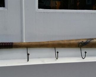 tbs leatherhandled baseball bat coat hook